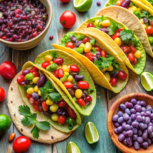 Wegetariańskie Tacos z Jagodowym Sosem